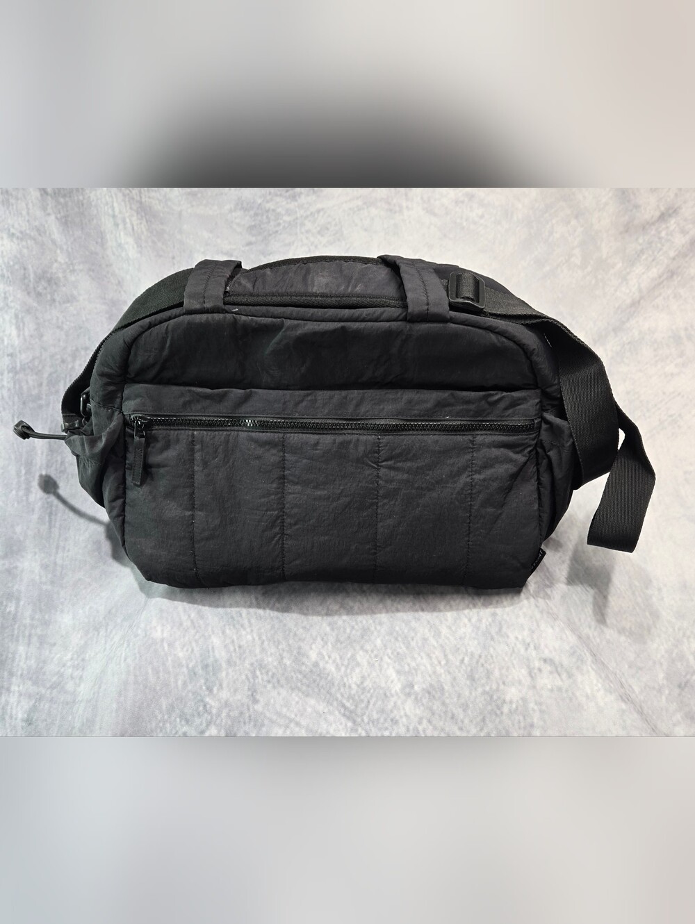 Black Quilted Travel Crossbody Bag for Women